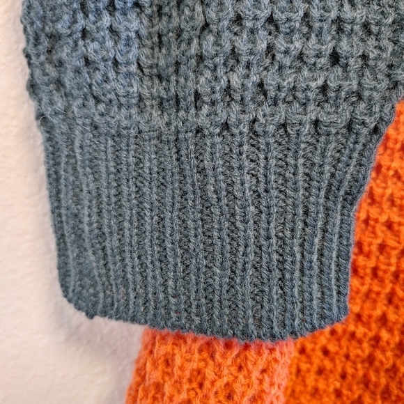 Umgee Open Front Knit Cardigan Colorblock Stripes Sweater Sz L - Picture 8 of 9